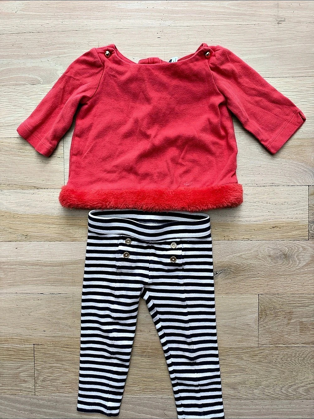 Janie and Jack Girls 2T Striped Matching Set